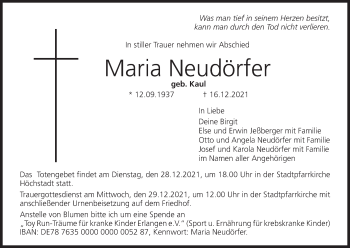 Anzeige von Maria Neudörfer von MGO