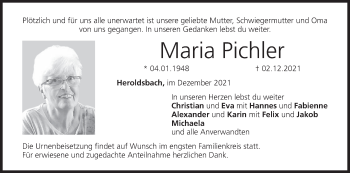 Anzeige von Maria Pichler von MGO