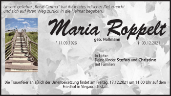 Anzeige von Maria Roppelt von MGO