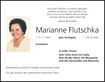 Anzeige von Marianne Flutschka von MGO