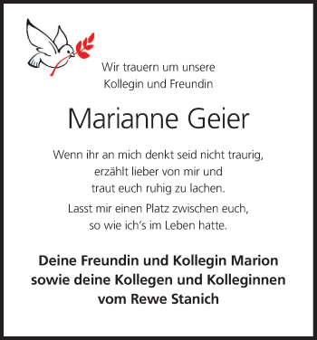 Anzeige von Marianne Geier von MGO