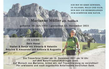 Anzeige von Marianne Müller von MGO