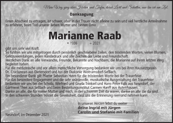 Anzeige von Marianne Raab von MGO