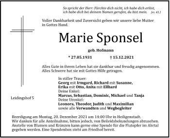 Anzeige von Marie Sponsel von MGO