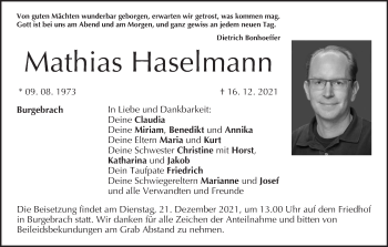 Anzeige von Mathias Haselmann von MGO