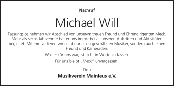 Anzeige von Michael Will von MGO