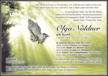 Anzeige von Olga Nöldner von MGO
