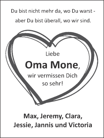 Anzeige von Oma Mone  von MGO