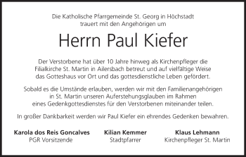 Anzeige von Paul Kiefer von MGO