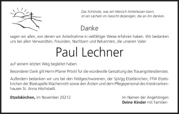 Anzeige von Paul Lechner von MGO