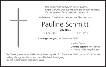 Anzeige von Pauline Schmitt von MGO