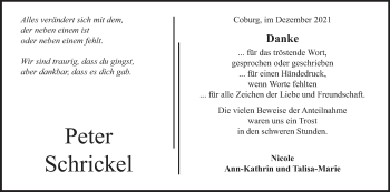 Anzeige von Peter Schrickel von MGO