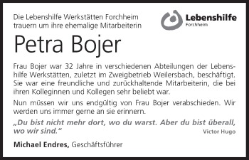 Anzeige von Petra Bojer von MGO