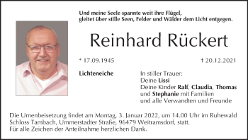 Anzeige von Reinhard Rückert von MGO