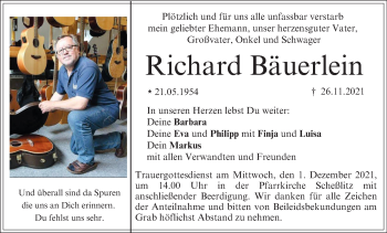 Anzeige von Richard Bäuerlein von MGO
