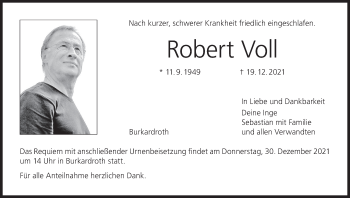 Anzeige von Robert Voll von MGO