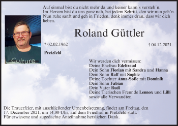 Anzeige von Roland Güttler von MGO