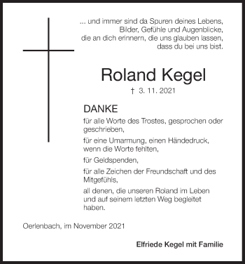 Anzeige von Roland Kegel von MGO