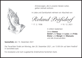 Anzeige von Roland Prößdorf von MGO