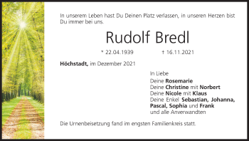 Anzeige von Rudolf Bredl von MGO