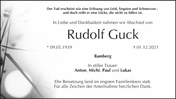 Anzeige von Rudolf Guck von MGO