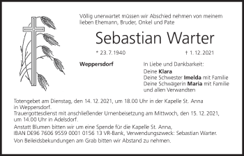 Anzeige von Sebastian Warter von MGO