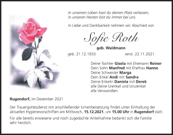 Anzeige von Sofie Roth von MGO