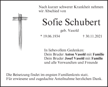 Anzeige von Sofie Schubert von MGO
