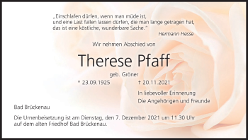 Anzeige von Therese Pfaff von MGO