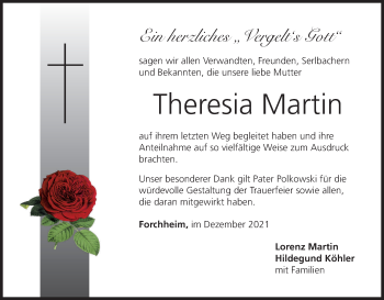 Anzeige von Theresia Martin von MGO