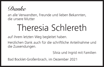 Anzeige von Theresia Schlereth von MGO