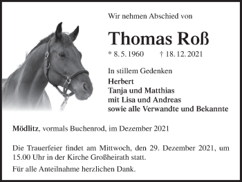 Anzeige von Thomas Roß von MGO