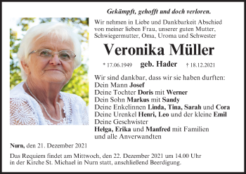 Anzeige von Veronika Müller von MGO