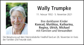 Anzeige von Wally Trumpke von MGO