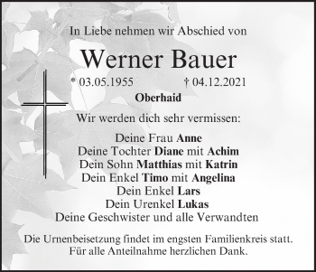 Anzeige von Werner Bauer von MGO