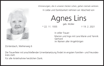 Anzeige von Agnes Lins von MGO