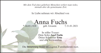 Anzeige von Anna Fuchs von MGO