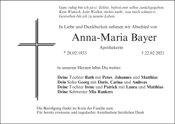 Anzeige von Anna-Maria Bayer von MGO