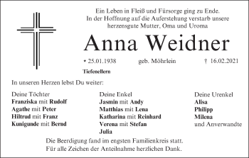 Anzeige von Anna Weidner von MGO