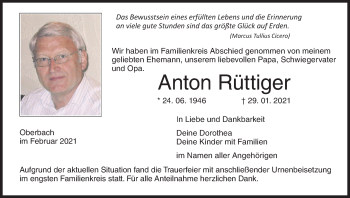 Anzeige von Anton Rüttiger von MGO
