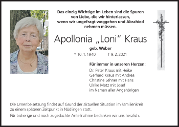 Anzeige von Apollonia Kraus von MGO