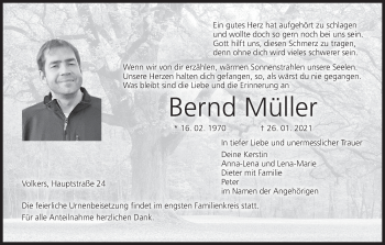 Anzeige von Bernd Müller von MGO