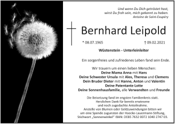 Anzeige von Bernhard Leipold von MGO