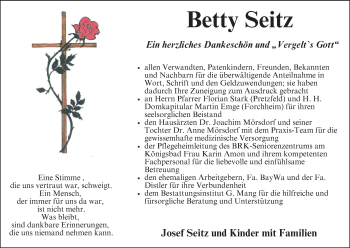 Anzeige von Betty Seitz von MGO