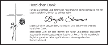 Anzeige von Brigitte Stummer von MGO