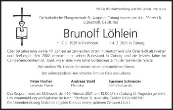 Anzeige von Brunolf Löhlein von MGO