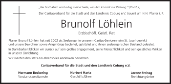Anzeige von Brunolf Löhlein von MGO