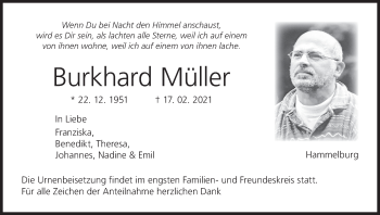 Anzeige von Burkhard Müller von MGO