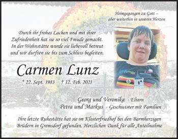 Anzeige von Carmen Lunz von MGO
