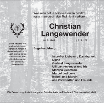 Anzeige von Christian Langewender von MGO
